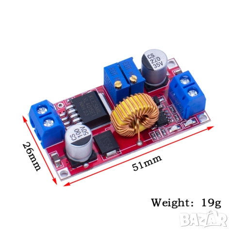 Понижаващ модул DC/DC 4-38V to 1.25-36V 5A / XL4015, снимка 5 - Друга електроника - 51450727