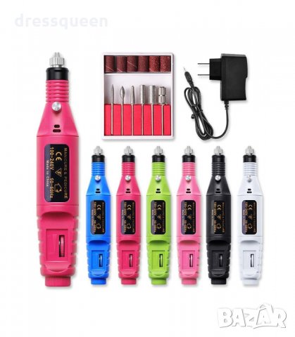 ( ПИСАЛКА ) Многофункционална електрическа пила за маникюр и педикюр с 6 приставки, снимка 7 - Продукти за маникюр - 34268408