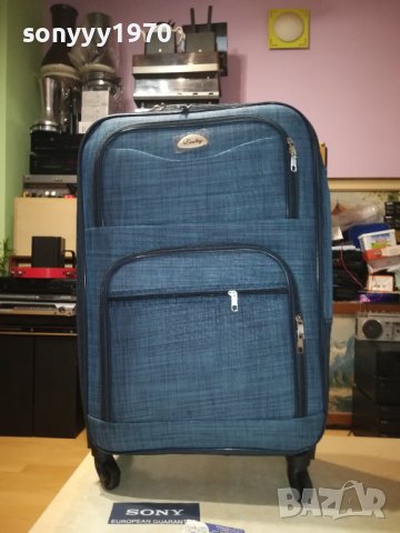 КУФАР 65Х42Х22СМ-СИН ДЕНИМ 1808231730, снимка 7 - Куфари - 41896424