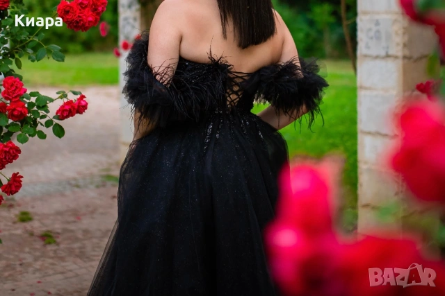 Черна бална рокля, снимка 2 - Рокли - 53597452