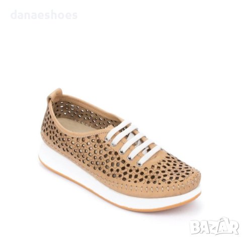 Дамски обувки от естествена кожа в бежово, снимка 3 - Дамски ежедневни обувки - 41895292
