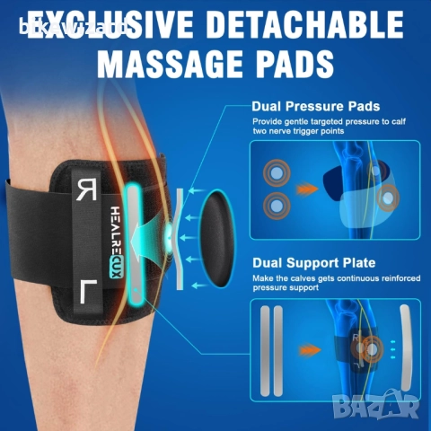 Healrecux Наколенка за акупресура опора за коляното с притискаща подложка НОВА, снимка 5 - Спортна екипировка - 52477585