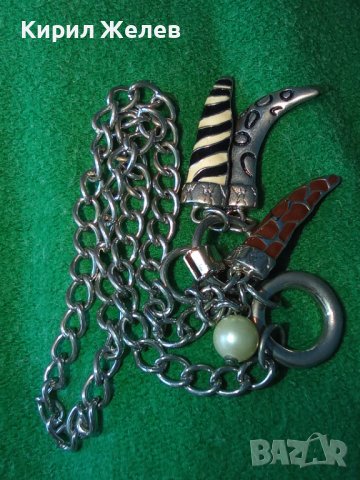 ПОСРЕБРЕН ЕМАЙЛИРАН АРТ МОДЕН МЕДАЛЬОН с КРИСТАЛИ 20836, снимка 10 - Колиета, медальони, синджири - 35321657