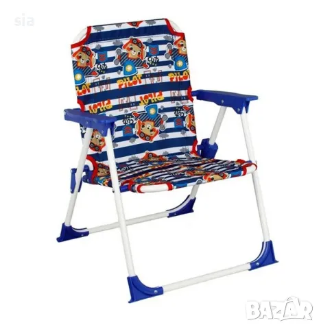 Детски стол, сгъваем, син, 37x35x46cm