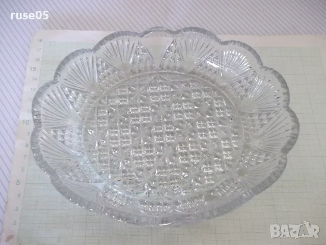 Фруктиера стъклена с релефни орнаменти, снимка 2 - Аксесоари за кухня - 56103912