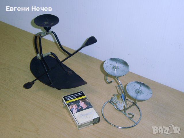 2 - БРОЯ    МЕТАЛНИ    СВЕЩНИЦИ   ЗА   ПО   1  и  2бр.    СВЕЩИ- ХУДОЖЕСТВЕНА   ИЗРАБОТКА, снимка 3 - Други стоки за дома - 41857156