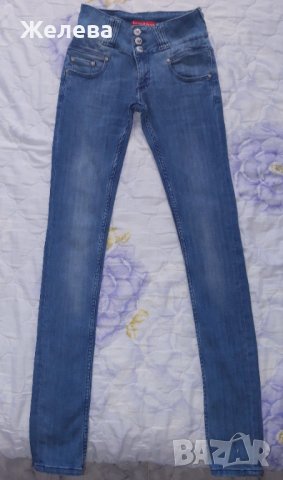 Дамски сини дънки, еластични, снимка 2 - Дънки - 41117785