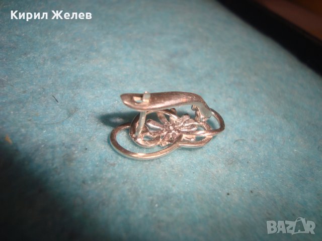 СТАРА ФЛОРАЛНА СРЕБЪРНА ОБЕЦА - ЦВЕТЕ МАРГАРИТКА - СРЕБРО 925 МАЙСТОРСКА АРТ ИЗРАБОТКА 25700, снимка 5 - Обеци - 35786566