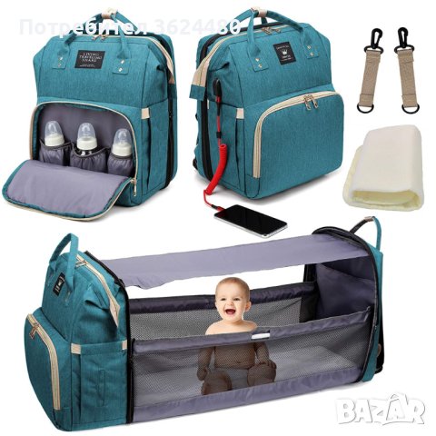 Раница за бебешки аксесоари с повивалник, снимка 17 - Раници - 40701152