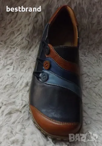 Дамски цветни обувки, естествена кожа, без връзки, код 74/129, снимка 7 - Дамски ежедневни обувки - 47630507