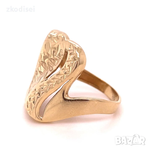 Златен дамски пръстен 4,00гр. размер:56 14кр. проба:585 модел:36335-1, снимка 2 - Пръстени - 53045915