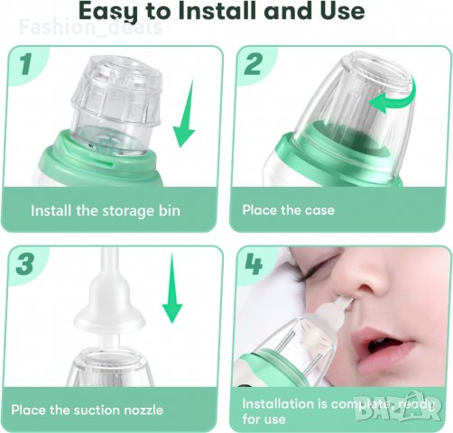 Нов Назален аспиратор за бебета, малки деца Почистване на носа сополи, снимка 5 - Други - 40035508