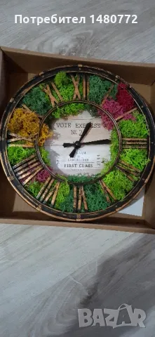 Стенен часовник със скандинавски мъх , снимка 7 - Стенни часовници - 48490646