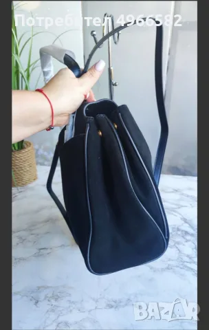  Велурена чанта Balenciaga, снимка 3 - Чанти - 56325653