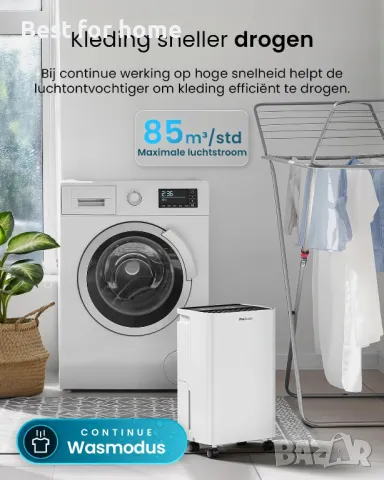 Влагоабсорбатор с дисплей за влажност,  източване на вода  и таймер  Pro Breeze, снимка 6 - Влагоабсорбатори и влагоуловители - 50324980