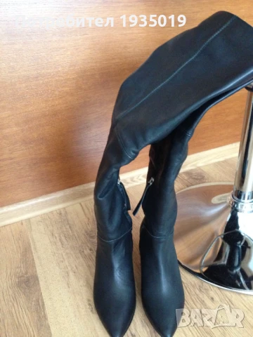 Черни дамски чизми естествена кожа,, снимка 1