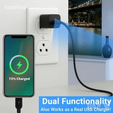 IFITech IFIADPTCAM шпионска камера в адаптер за зареждане – 1080P HD USB зарядно, без WiFi, 2025г..., снимка 7 - Други - 50694395