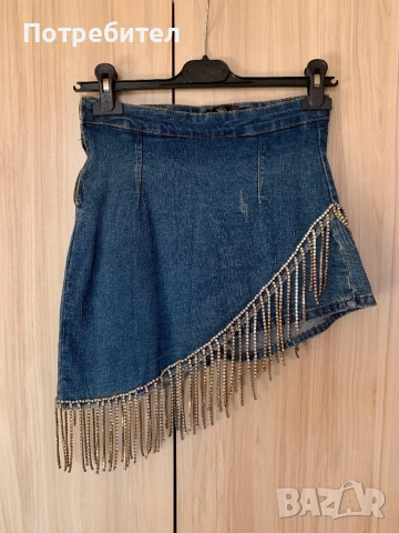 Пола-панталон с ресни от камъни