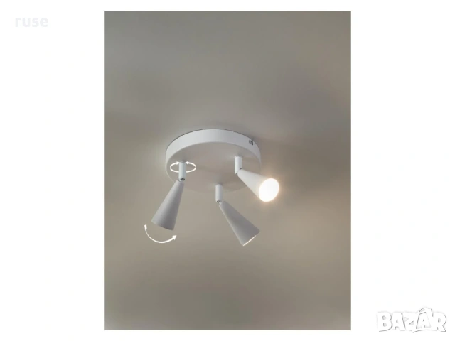 НОВИ! LED спот лампа плафон за таван тройка бял мат, снимка 2 - Лампи за таван - 53569039