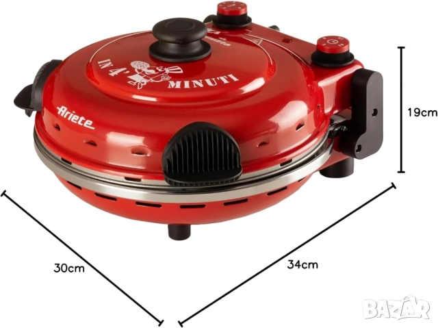 Електрическа фурна за пица с каменна плоча “PIZZA ЗА 4 МИНУТИ”, снимка 6 - Печки, фурни - 38486872