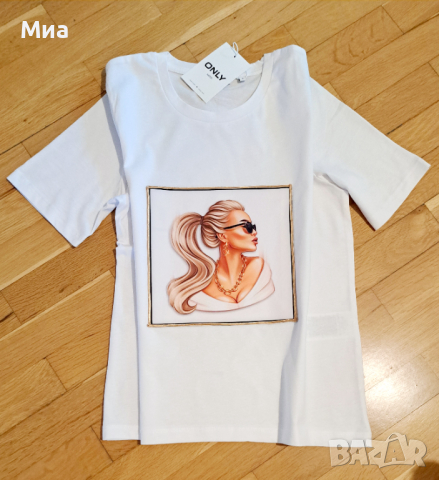 Дамска бяла тениска., снимка 2 - Тениски - 44839958