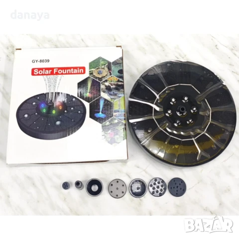 5977 Светещ соларен фонтан с лед светлини, снимка 10 - Градински мебели, декорация  - 50830460