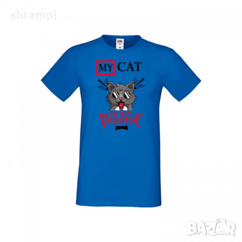 Мъжка тениска Свети Валентин My Cat Is My Valentine 3