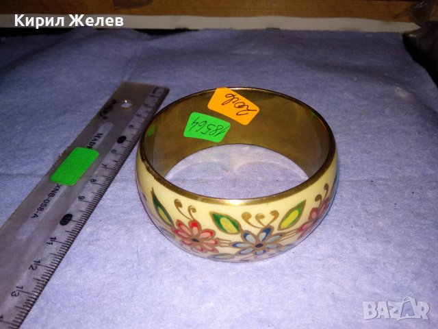 БРОНЗИРАНА РЪЧНО ФЛОРАЛНО ИЗРИСУВАНА ВИНТИДЖ - АРТ ГРИВНА 16710, снимка 8 - Гривни - 41267948