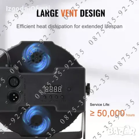 36 LED диода PAR Диско ПРОЖЕКТОР, Парти Дискотечен ПРОЕКТОР, лед ЛАМПА, снимка 10 - Прожектори - 48710121