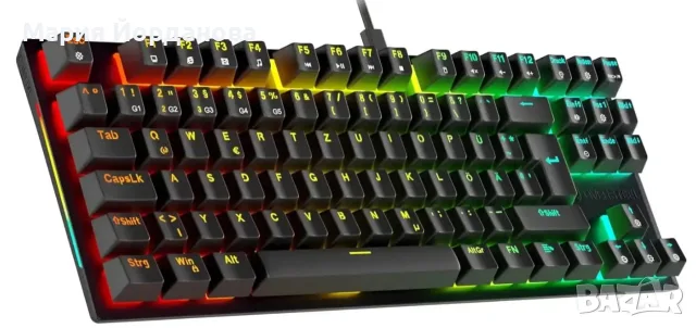 Геймърска механична клавиатура Oversteel KOVAR, TKL, Outemu Red switch, RGB, FE Layout, Черна, снимка 2 - Клавиатури и мишки - 55743143
