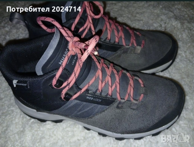 туристически обувки естествен велур Quechua номер 38, снимка 5 - Дамски ежедневни обувки - 53580714