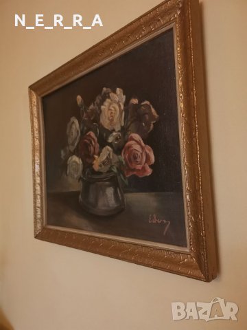 Много стара картина-масло, снимка 2 - Антикварни и старинни предмети - 35854472