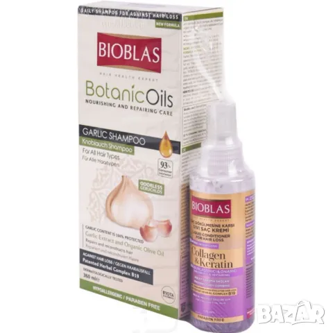 BIOBLAS BOTANIC OILS GARLIC SHAMPOO ANTI HAIR LOSS ШАМПОАН С ЧЕСЪН ПРОТИВ КОСОПАД 360 МЛ  , снимка 2 - Продукти за коса - 47401643