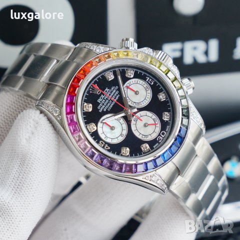 Mъжки часовник Rolex Daytona Cosmograph Rainbow Silver с автоматичен механизъм, снимка 3 - Мъжки - 41876350