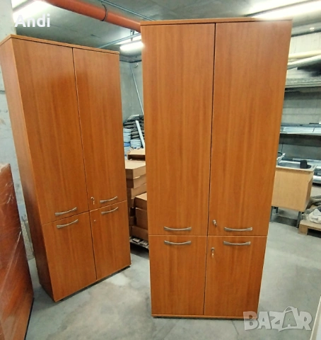 Двукрил гардероб с четири врати - Офис шкаф с рафтове 80/35/200 см