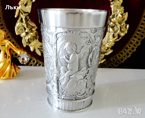 Калаена чаша,халба,конник,ангел,ловен герб. , снимка 3 - Антикварни и старинни предмети - 53343839