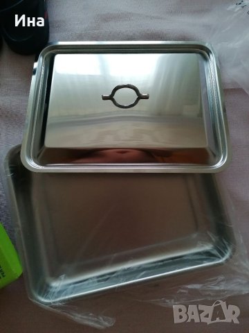 Нова тава с капак инокс неръждаема стомана, снимка 2 - Съдове за готвене - 41126907