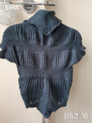 Ефектен дебел топ-жилетка плетиво КЪС модел /с къс ръкав/ с доп.отстъпка ДЕКЕМВРИ, снимка 4 - Жилетки - 34256722