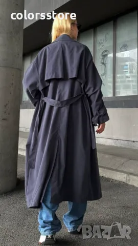 Дамски дълъг тренч Gray, снимка 3 - Палта, манта - 47436700