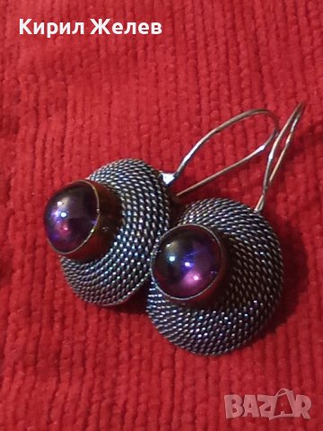 СТАРИ СРЕБЪРНИ СТИЛНИ ВИНТИДЖ АРТ ОБЕЦИ с ЦВЕТНО ВЕНЕЦИАНСКО СТЪКЛО КРИСТАЛ МУРАНО 27218, снимка 4 - Антикварни и старинни предмети - 36867072