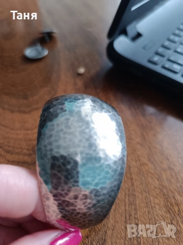 Масивна сребърна гривна, ръчно кована , снимка 5 - Колиета, медальони, синджири - 53589794