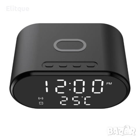 Електронен часовник с безжично зареждане на смартфона, снимка 9 - Други стоки за дома - 52861342