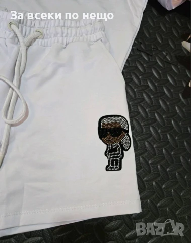 Karl Lagerfeld Дамски Летен Комплект С Бродирано Лого👚🩳Дамски Къс Екип - 2 Цвята Код VL-88, снимка 3 - Спортни екипи - 50588371