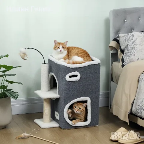 Дърво за котки PawHut, горна платформа за отдих, снимка 6 - За котки - 56333287