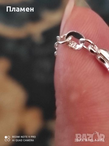 Елегантен дамски сребърен комплект пръстен, обеци, колие , снимка 12 - Бижутерийни комплекти - 41950086