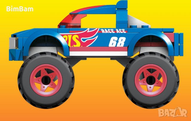 Конструктор MEGA Hot Wheels - Race Ace Monster Truck - 69 части, снимка 5 - Конструктори - 40830506