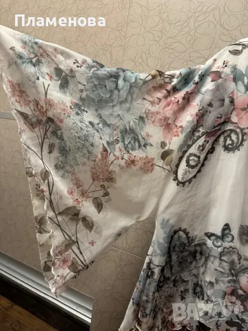 Дамска феерична блузка с прозрачен ръкав - L, XL, снимка 2 - Туники - 48883393