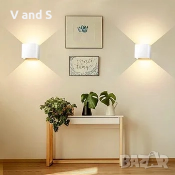 4 броя LEDMO 12W Външна стенна лампа, 3000K Водоустойчива LED стена аплик , снимка 3 - Лед осветление - 51594963