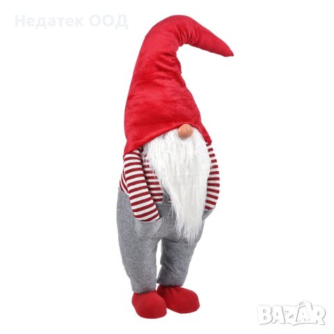 Коледна фигура, Гном, 115 см, Червено/ сив/ бял