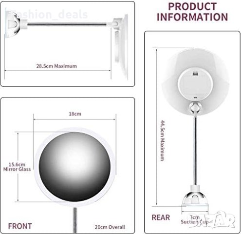 Ново LED Огледало за стена 360° въртящо се/10-кратно увеличение/Грим Дом Спа, снимка 4 - Други стоки за дома - 41593911